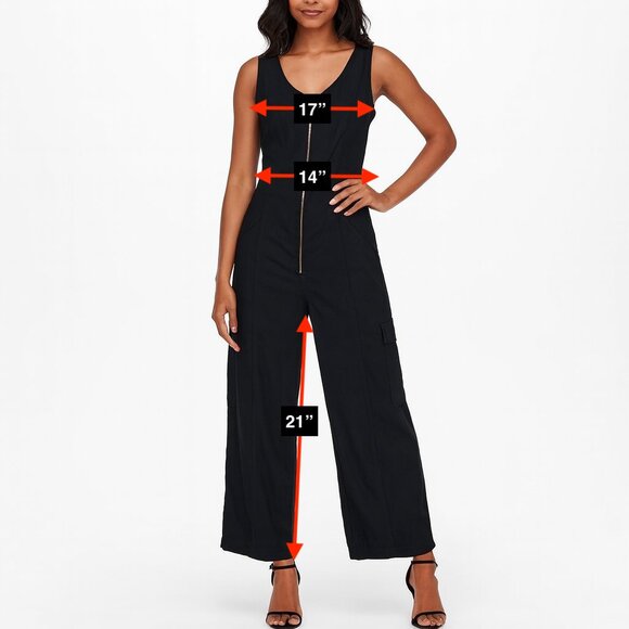 NWT Wearables Black Sleeveless Jumpsuit Romper Zip Up Zipper Size Small - Picture 2 of 9